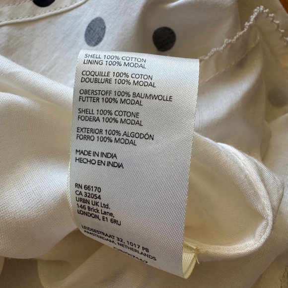 Anthropologie Maeve White and Black Polka Dot Spaghetti Strap Mini dress - Picture 8 of 9